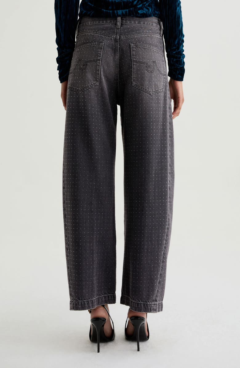 AG Hattie Crystal Embellished High Waist Barrel Jeans, Alternate, color, Star Light