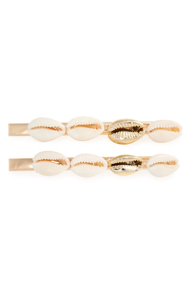 BP. 2-Pack Cowrie Shell Hair Clips, Main, color, 