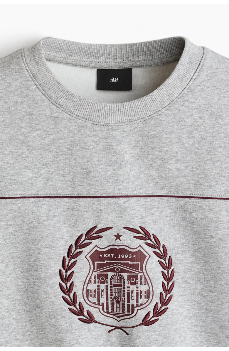 H&M Loose Fit Sweatshirt, Alternate, color, Gray Melange