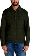KARL LAGERFELD Quilted Herringbone Shirt Jacket