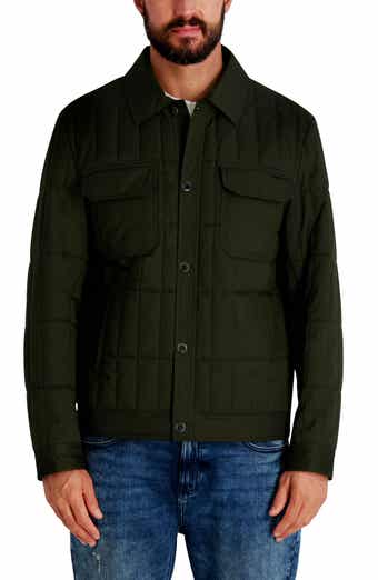 Quilted Herringbone Shirt Jacket