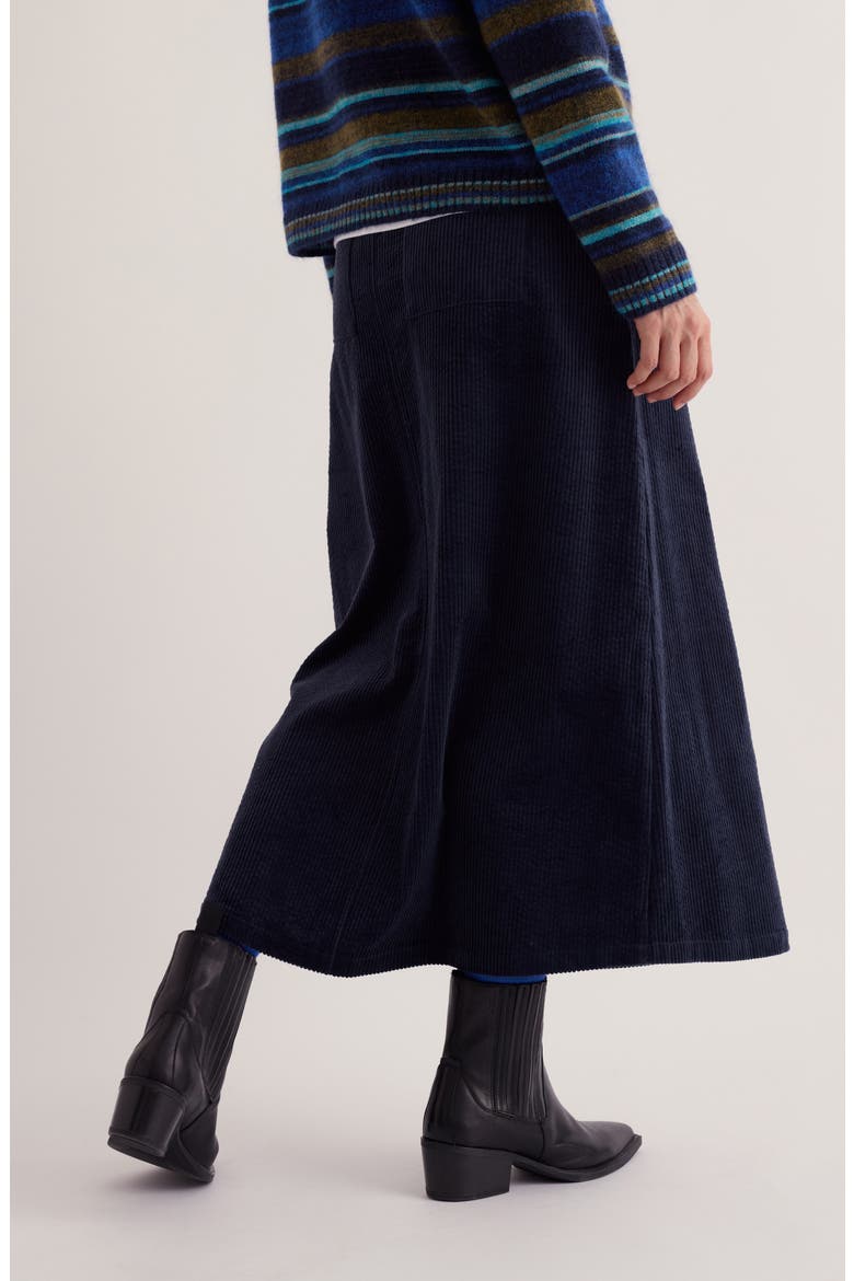 Window Wren Organic Cotton Corduroy Midi Skirt, Alternate, color, MARITIME
