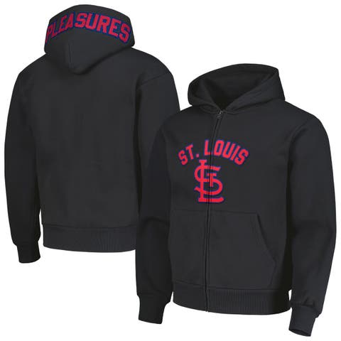 Men's PLEASURES Black St. Louis Cardinals Opening Day Full-Zip Hoodie