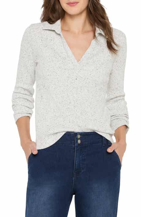 NZT by NIC+ZOE Long Sleeve Rib Polo