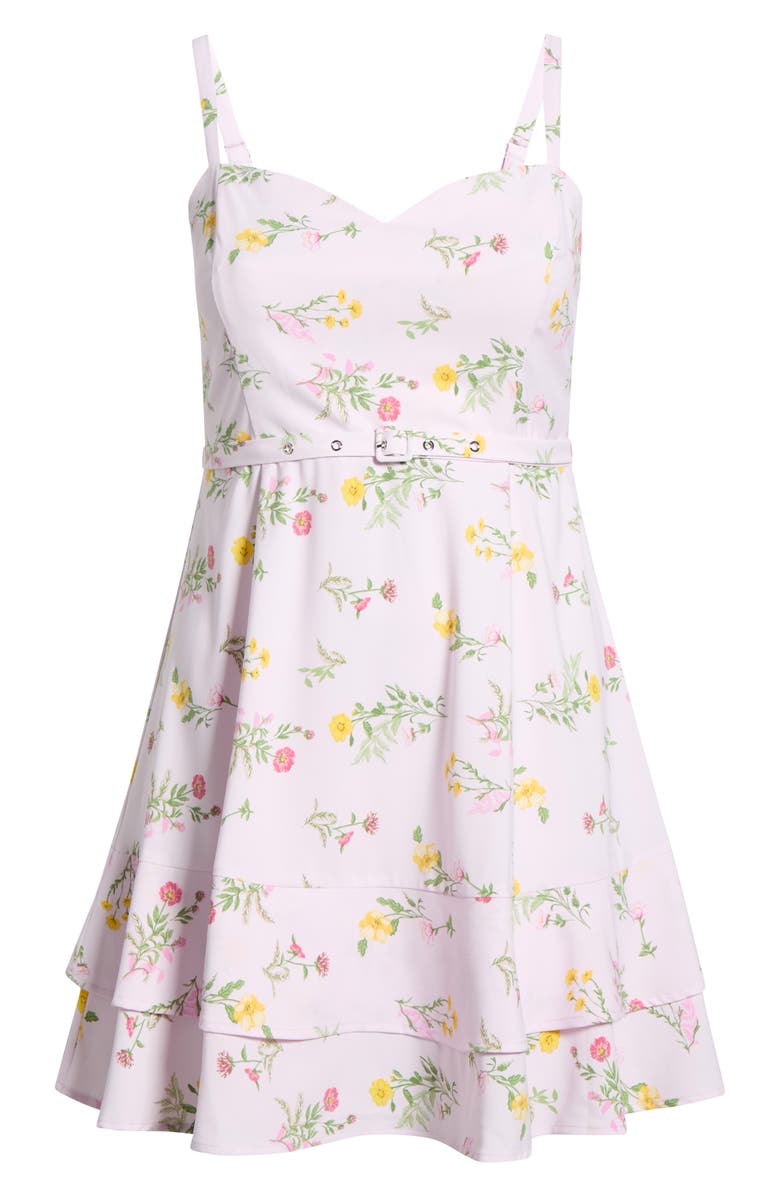 SUGARLIPS Margote Floral Mel Ruffle Minidress, Alternate, color, Blush-Pink