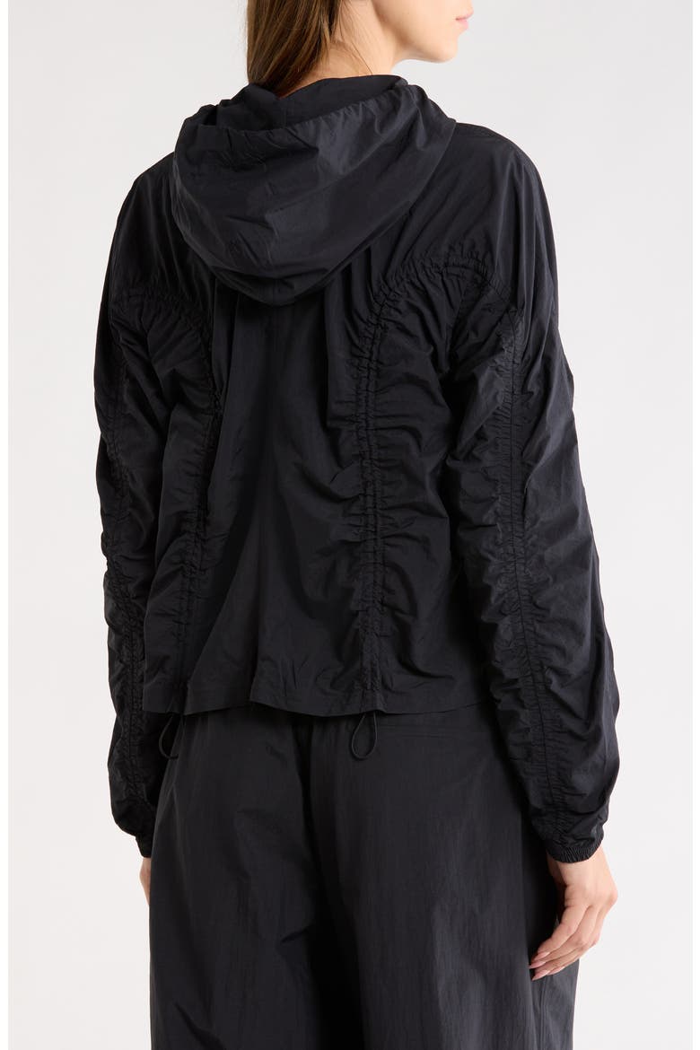 x Zendaya Ruched Lightweight Performance Jacket, Alternate, color, BLACK