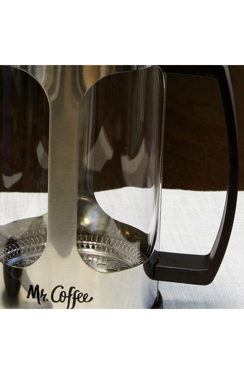 MR COFFEE Daily Brew 1.2 Quart Coffee Press, Alternate, color, Silver