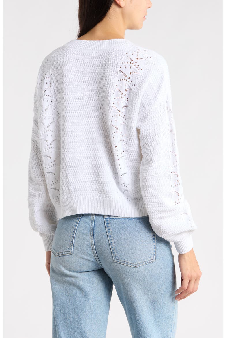 Bridget Cotton Cardigan, Alternate, color, WHITE