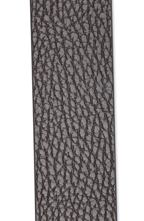 Ferragamo Square Animation Leather Belt In Moro Concrete