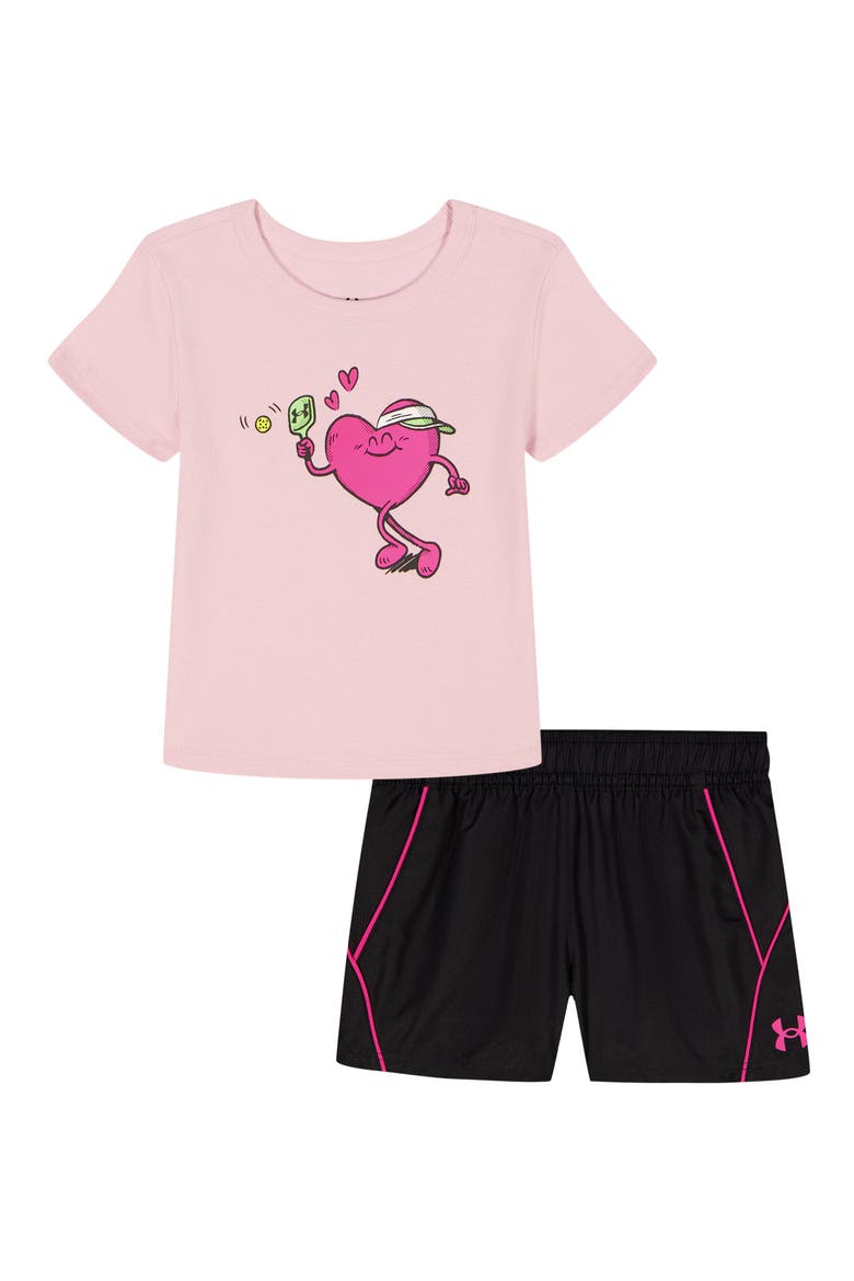 Kids' Graphic T-Shirt & Tech Woven Shorts Set, Main, color, PRIME PINK