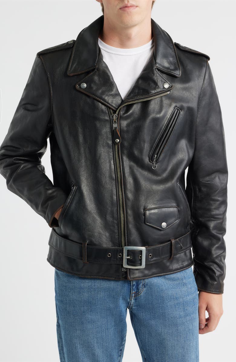 Schott NYC Perfecto Leather Jacket, Alternate, color, Black