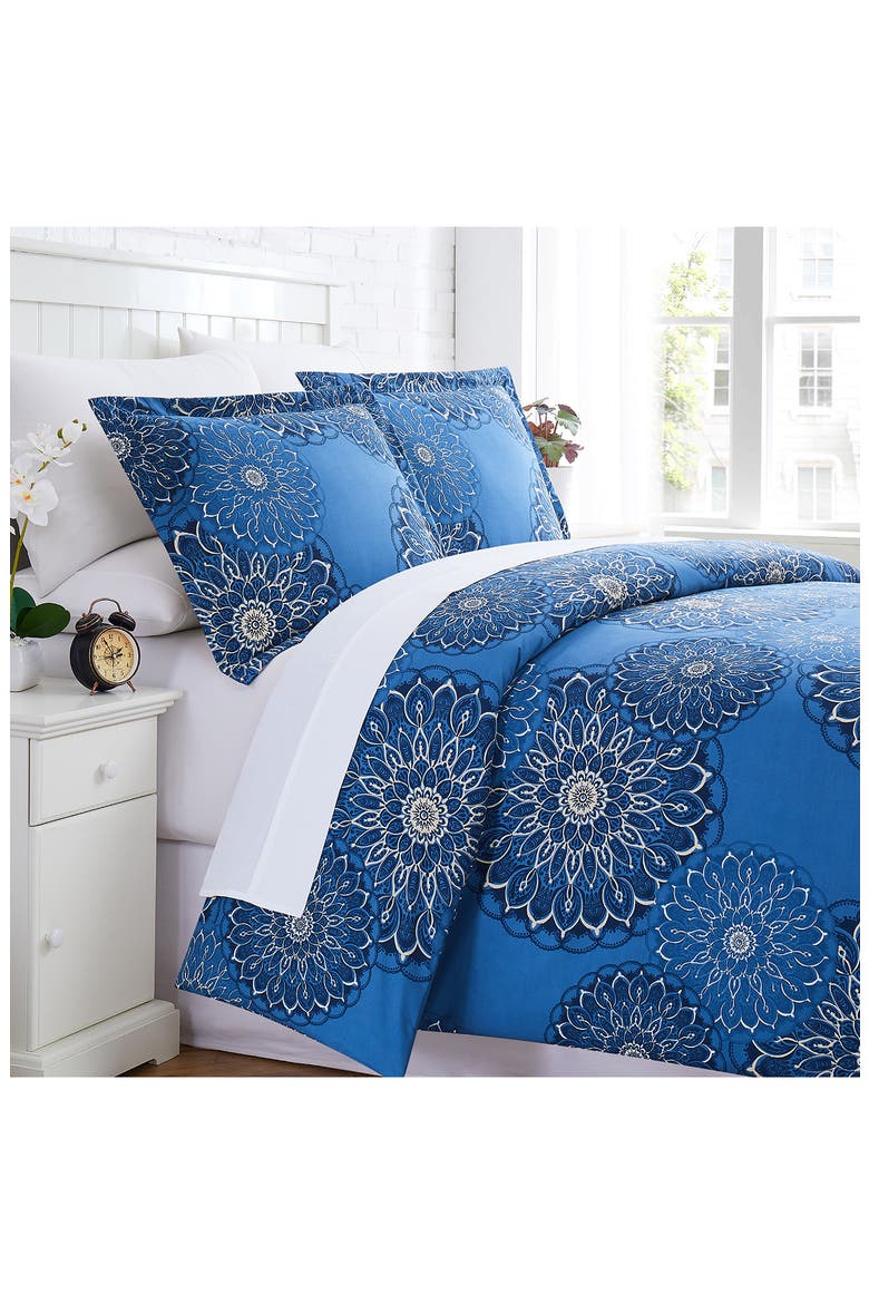 Luxury Collection 300 Thread-Count Percale Long Staple 100% Cotton Oversized Duvet Cover Set, Alternate, color, BLUE