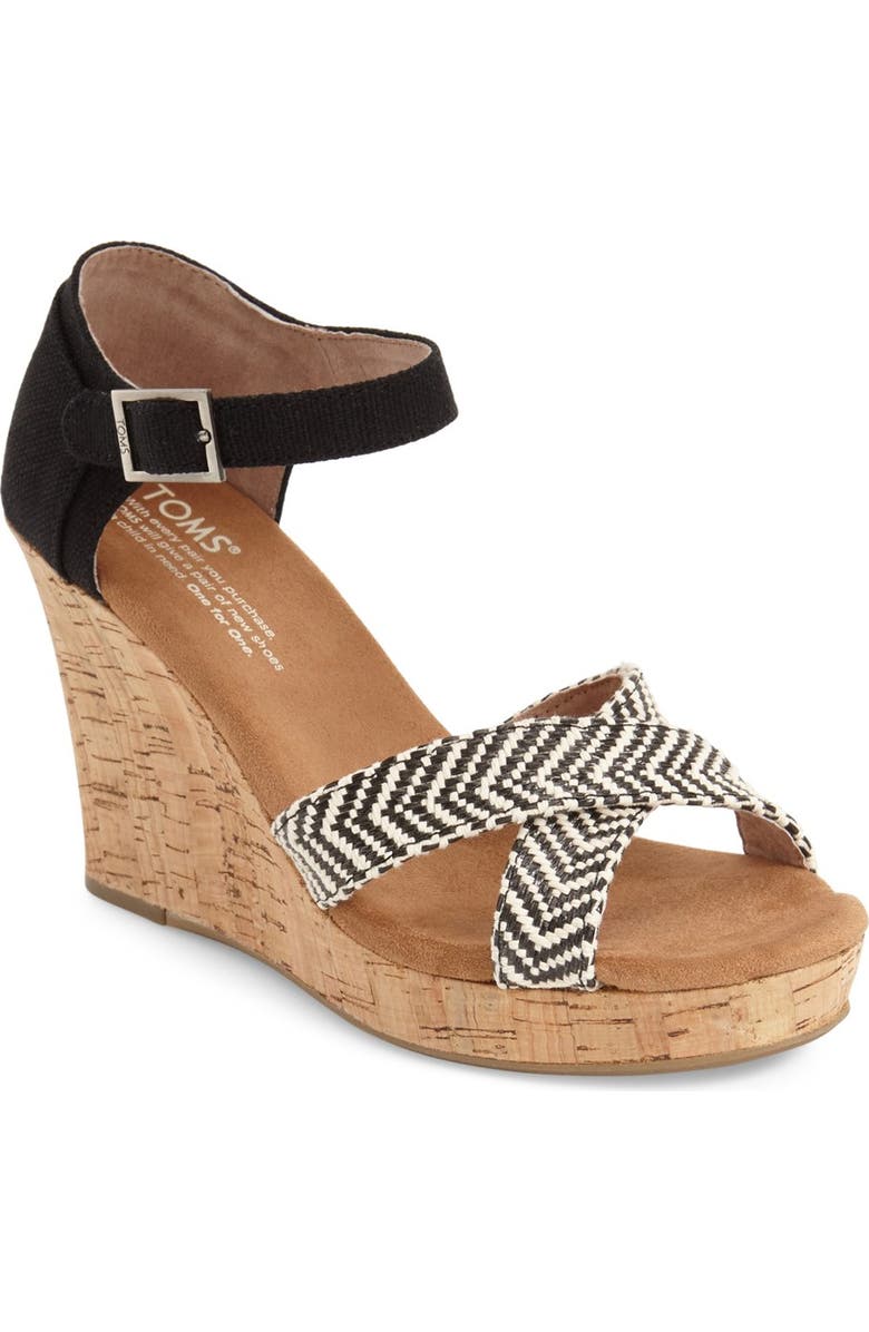 TOMS Platform Wedge Sandal, Main, color,