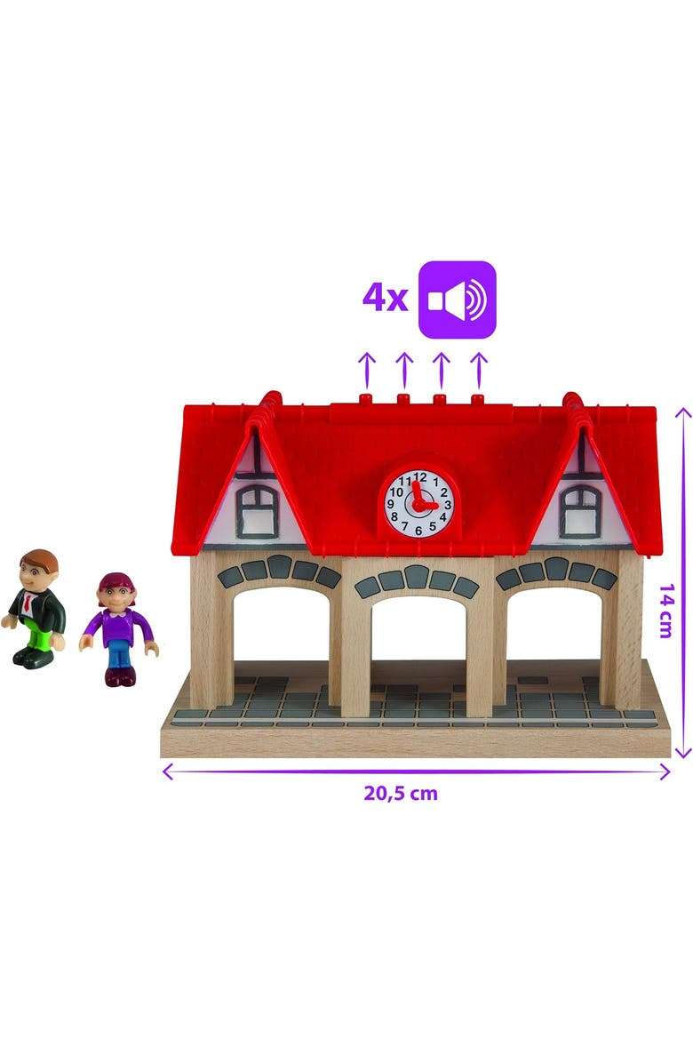 Simba Toys 3 Piece Wooden Soundstation For Trains, Alternate, color, Multicolored