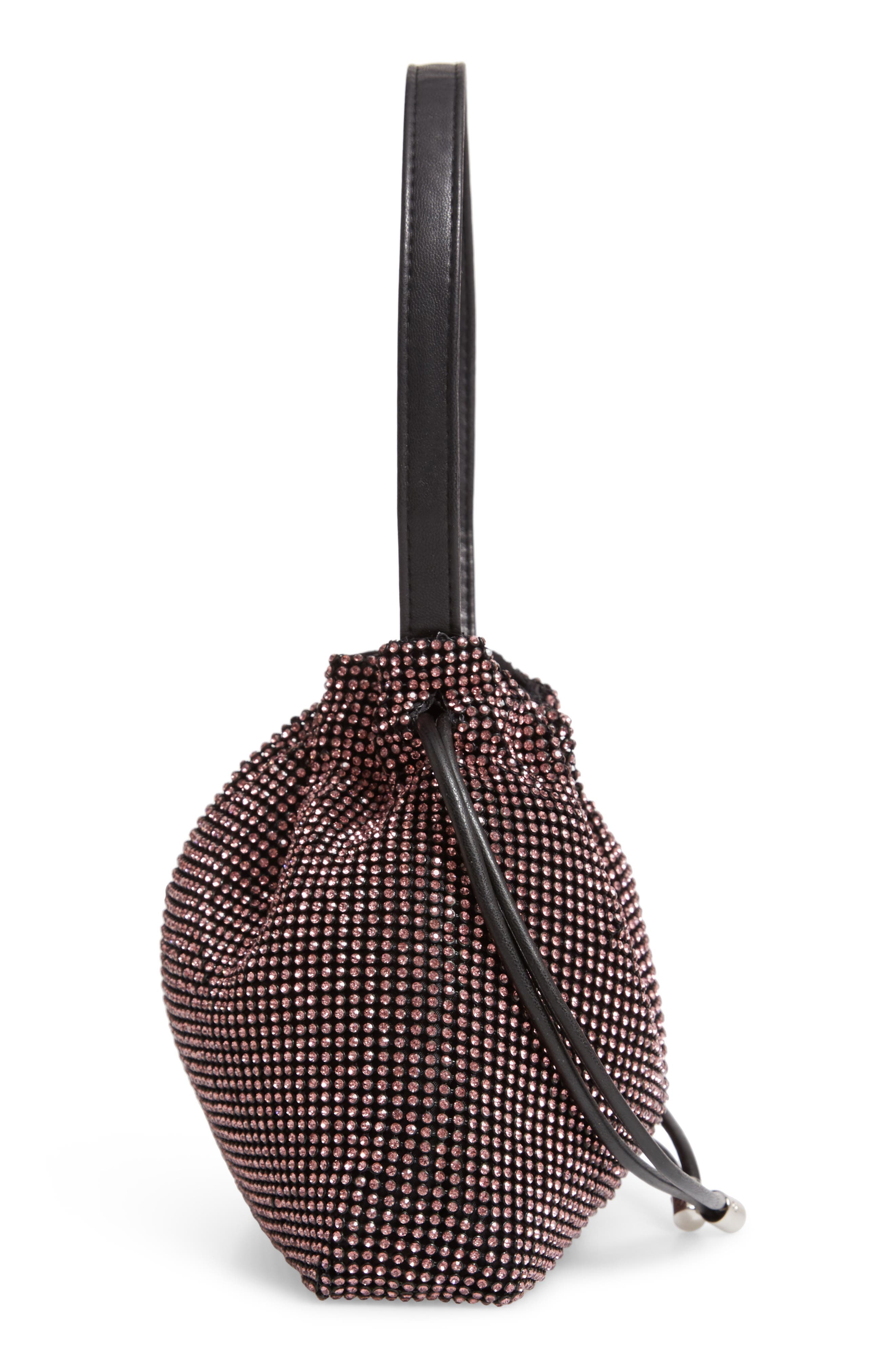 Topshop Dina Diamante Drawstring Bag, Alternate, color, 
