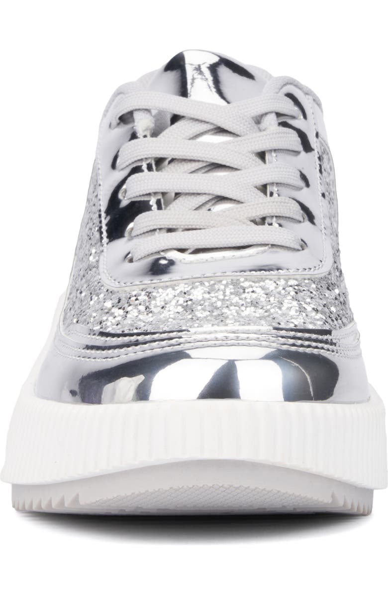 NEW YORK AND COMPANY Tana Platform Sneaker, Alternate, color, Silver Glitter