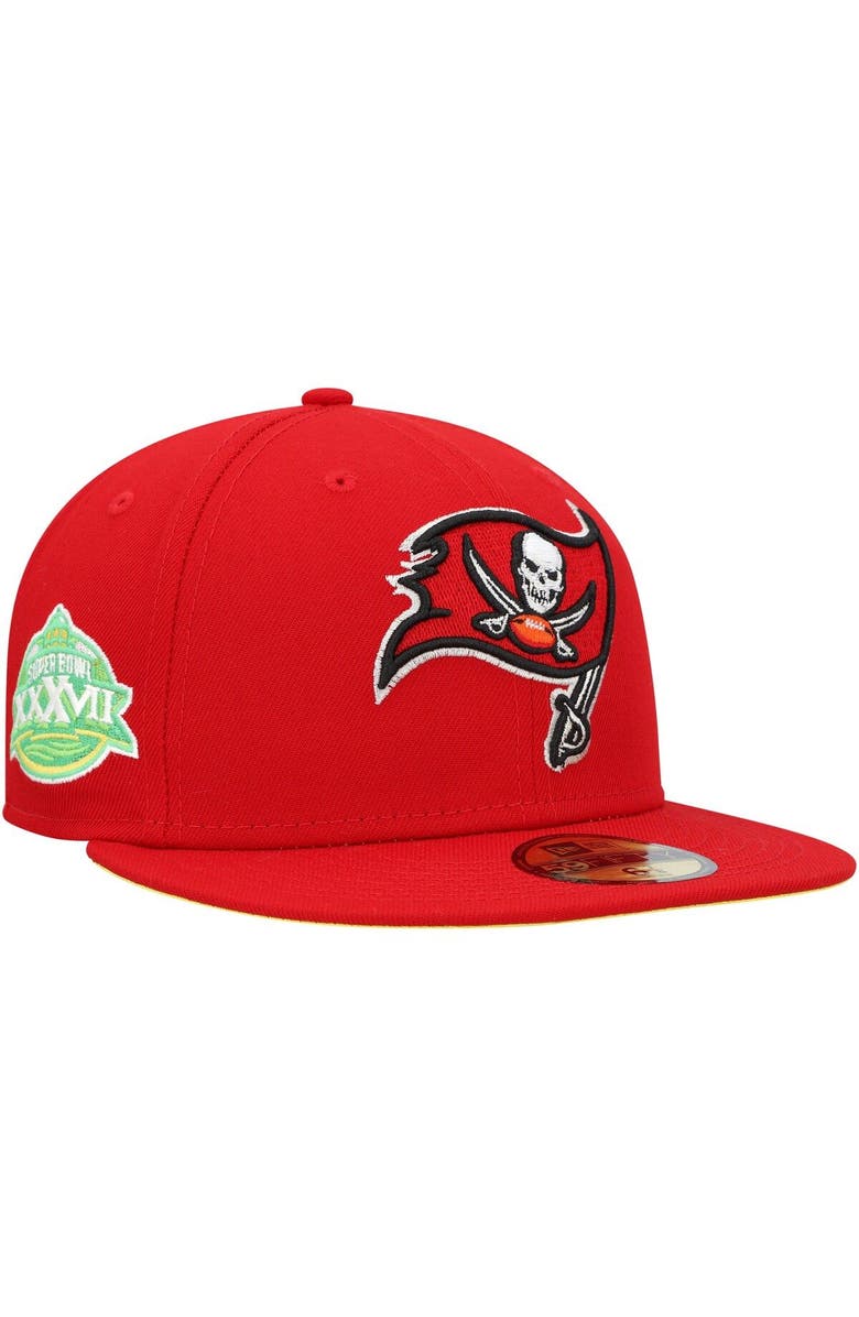 New Era Men's New Era Scarlet Tampa Bay Buccaneers Super Bowl XXXVII Citrus Pop 59FIFTY Fitted Hat, Main, color, Scarlet