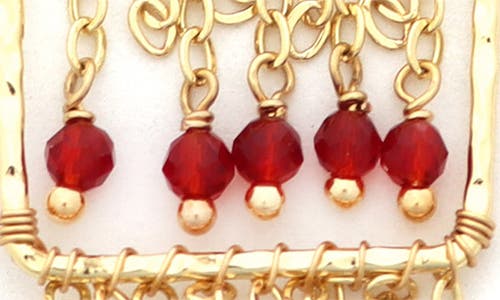 Panacea Crystal Beaded Chain Fringe Drop Earrings In Gold