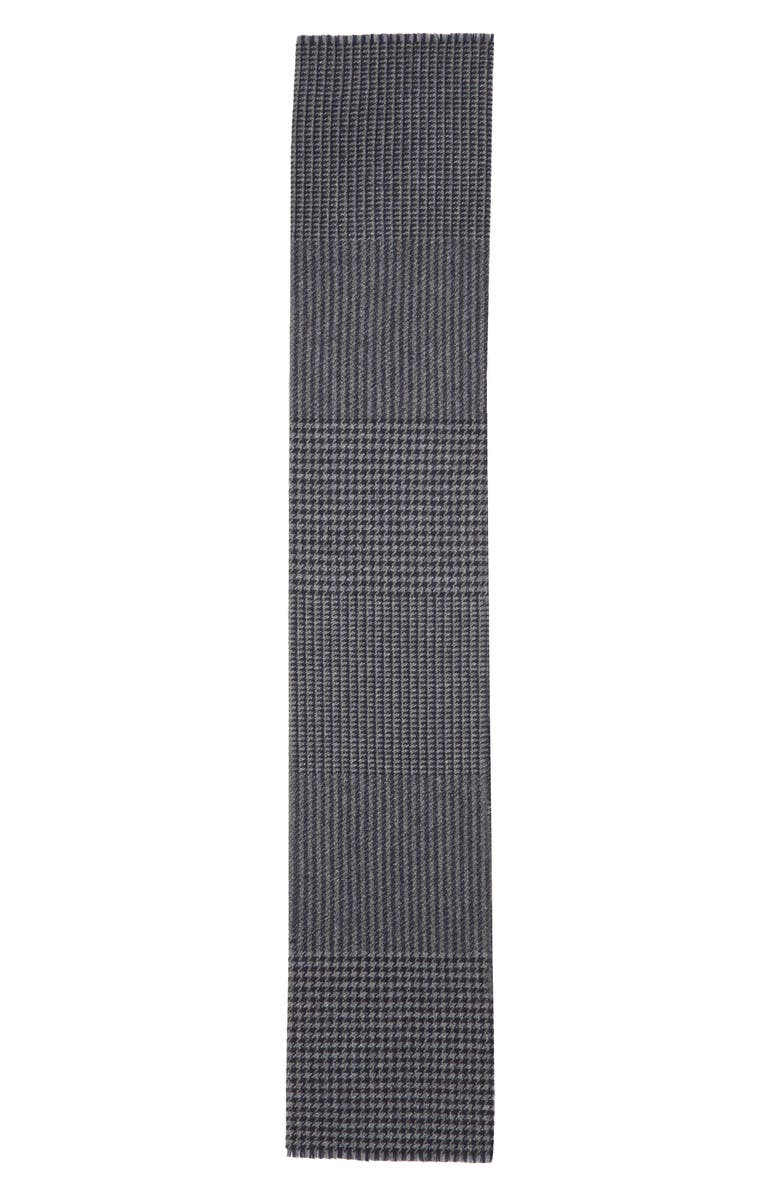 Andrew Stewart Houndstooth Cashmere Scarf, Alternate, color, Navy