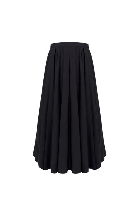 Pleated Poplin Skirt