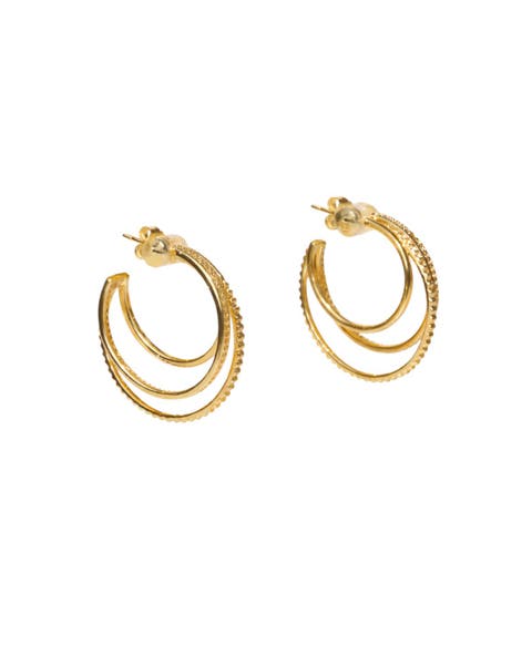 Triple Threat Hoop Earrings