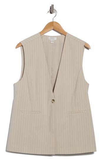 Nordstrom Rack Pinstripe Vest In Brown