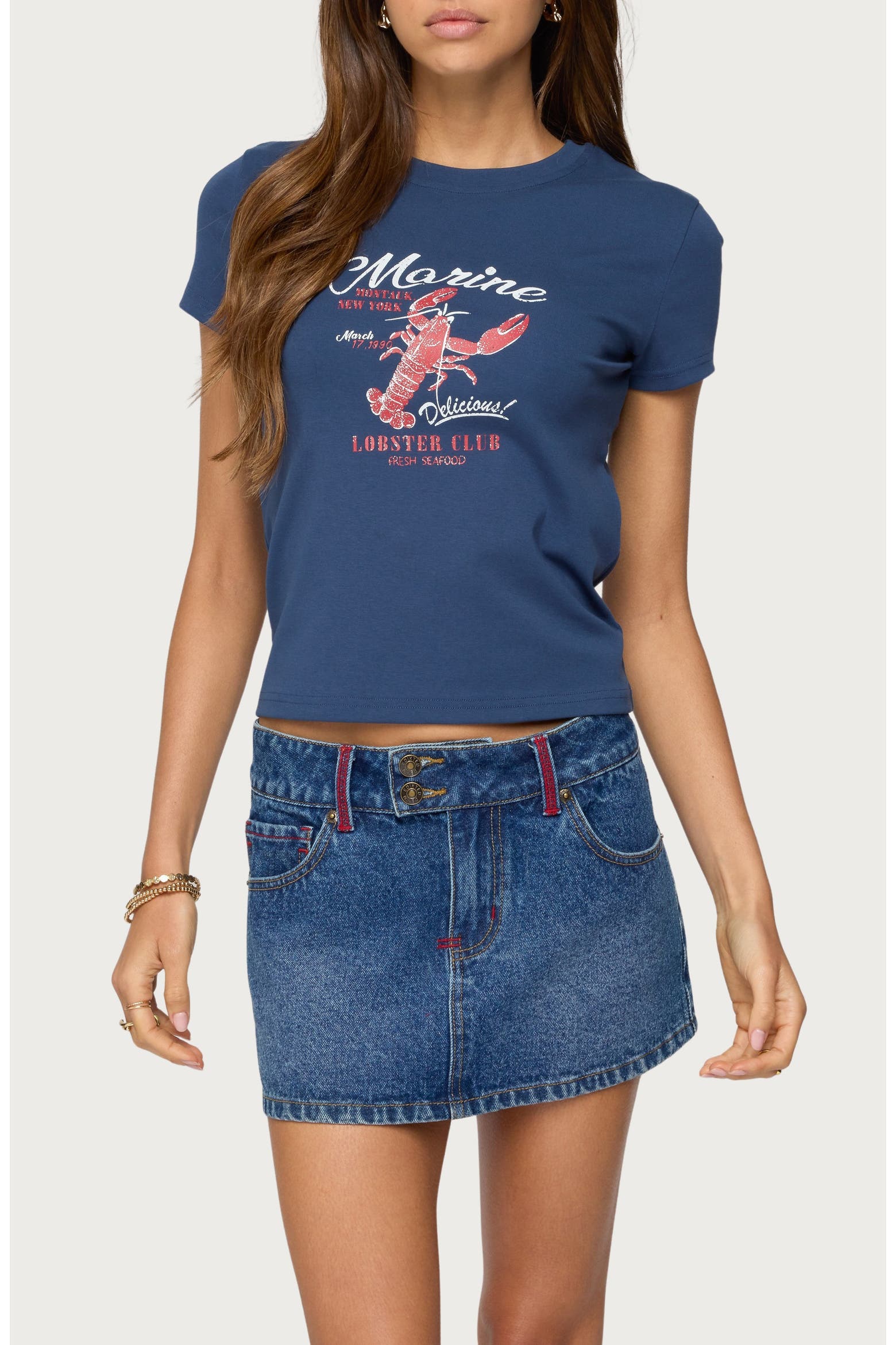 Graphics Color Check Lobster Club Graphic T-Shirt (Women) | Nordstrom