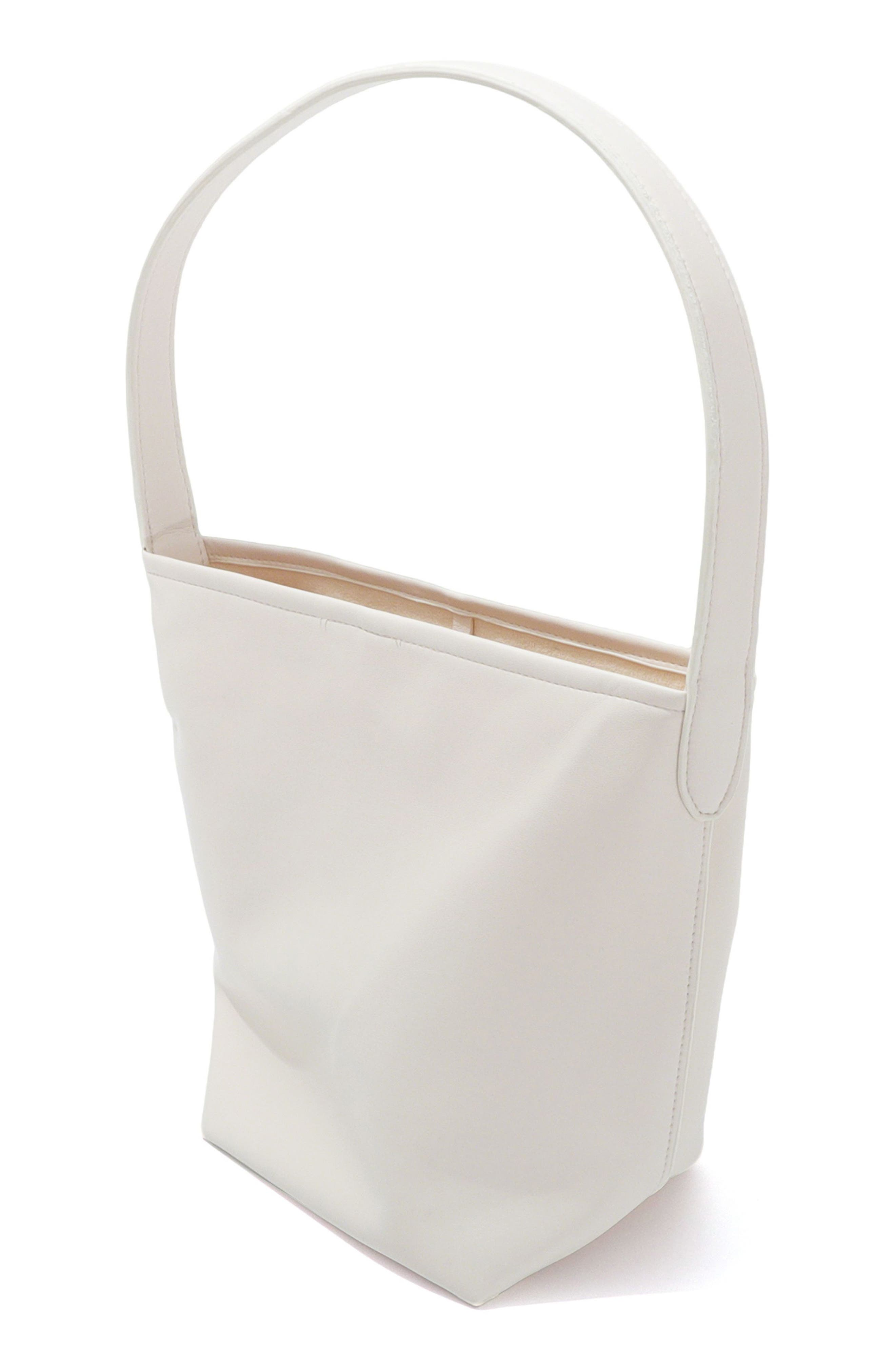 Adornia Faux Leather Bucket Bag, Alternate, color, White