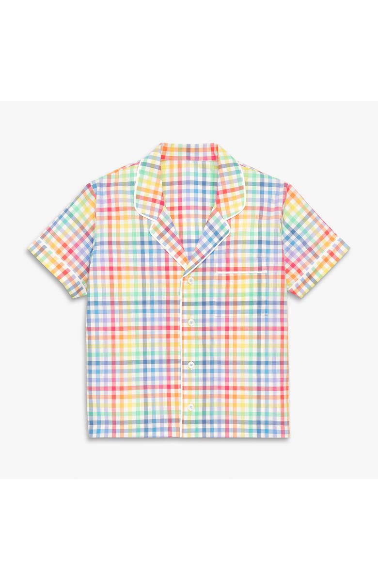 Primary Women's Fit Pj Top In Rainbow Plaid, Main, color, Ivory Rainbow Plaid