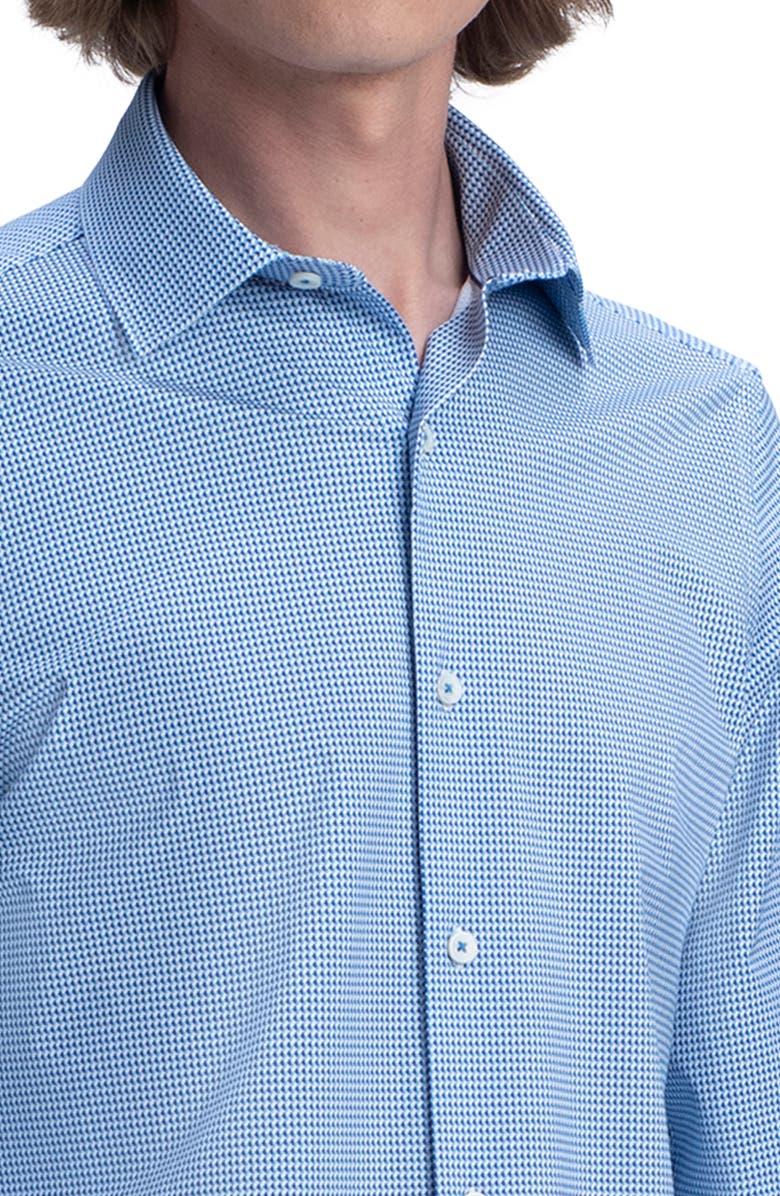 Bugatchi Tech Knit Stretch Cotton Button-Up Shirt, Alternate, color,