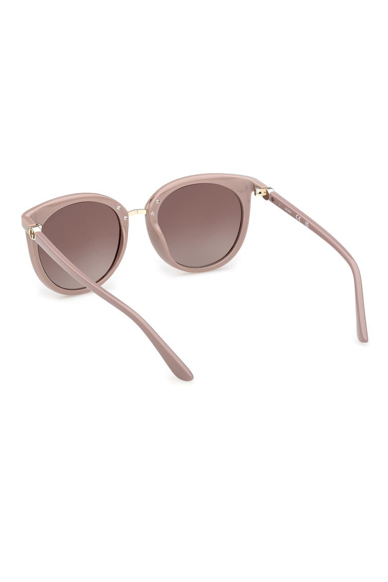 Round Sunglasses, Alternate, color, SHINY BEIGE / GRADIENT BROWN