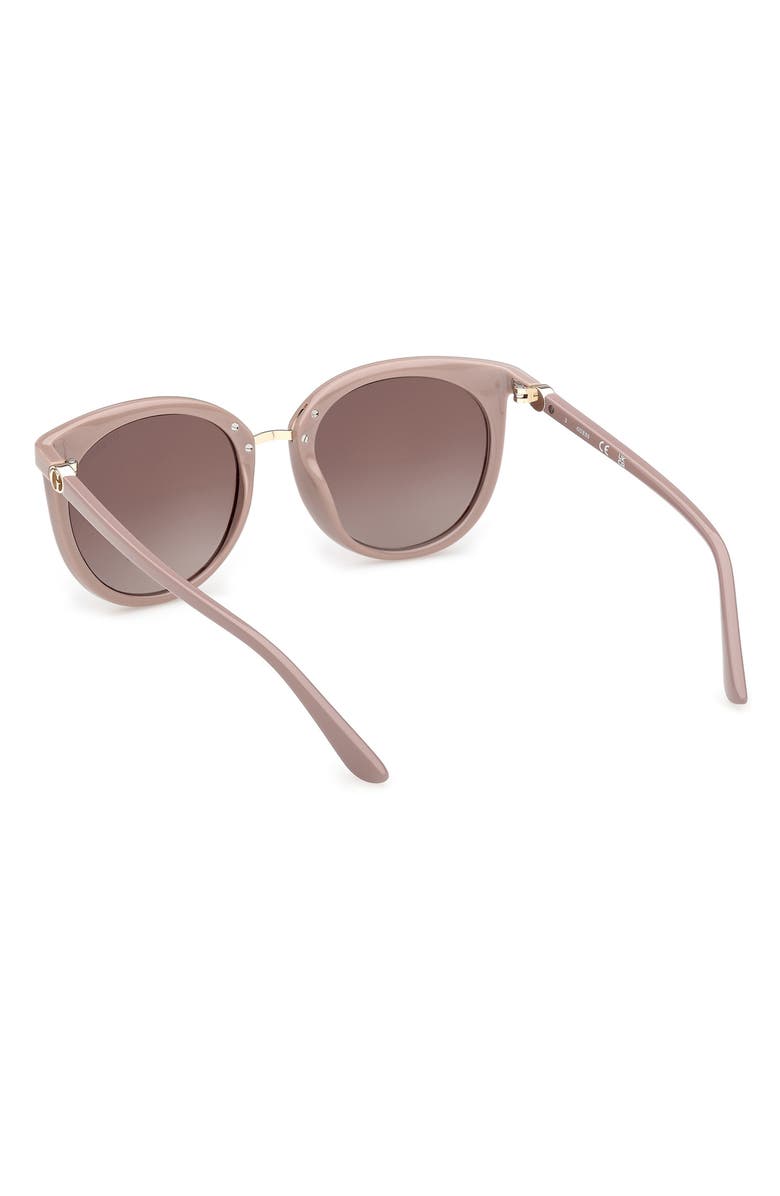 GUESS Round Sunglasses, Alternate, color, Shiny Beige / Gradient Brown