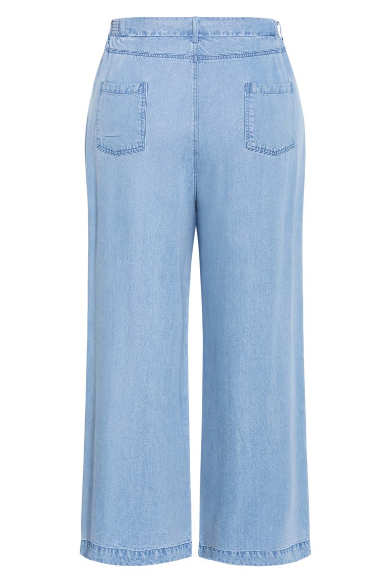 Evani Wide Leg Denim Pants, Alternate, color, LIGHT WASH