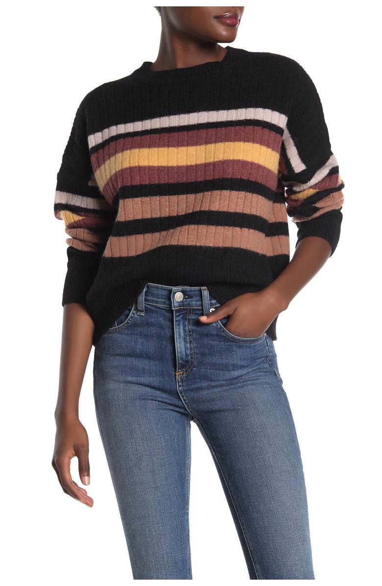 360 CASHMERE Eliana Striped Dolman Cashmere Sweater, Main, color,