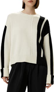 Lilysilk Women's Bicolor Stripe Knit Wool Sweater