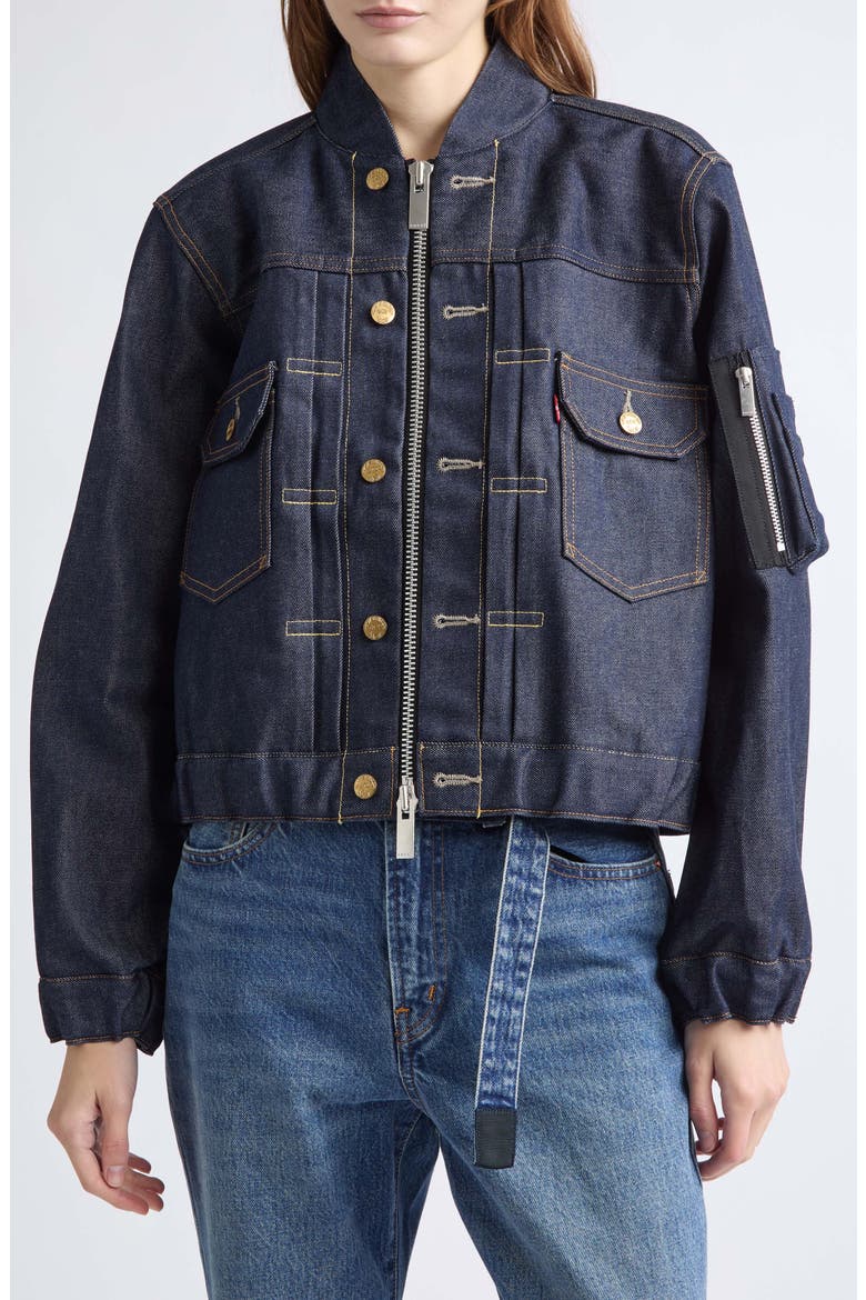 Denim Bomber Jacket, Main, color, INDIGO