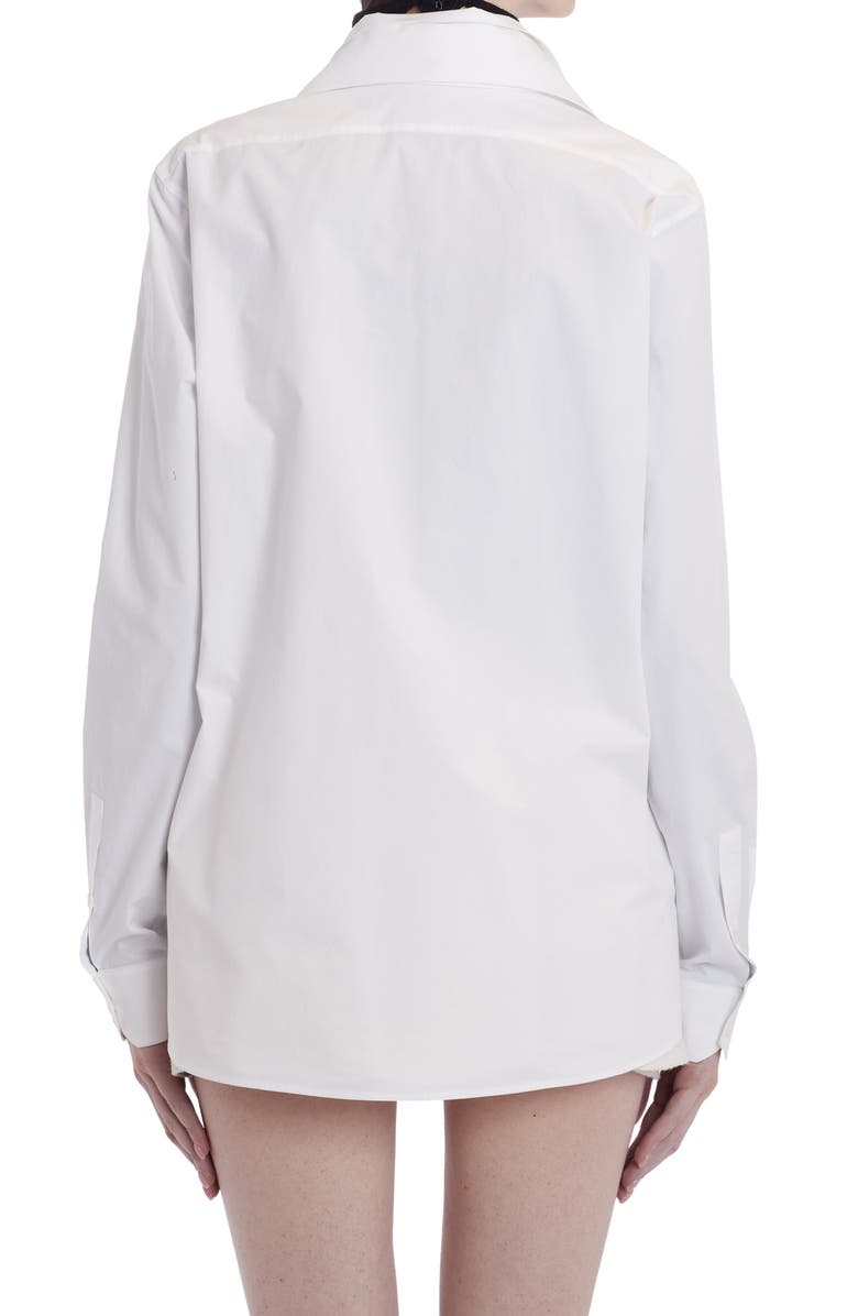 Valentino Double Collar Cotton Poplin Button-Up Shirt, Alternate, color,