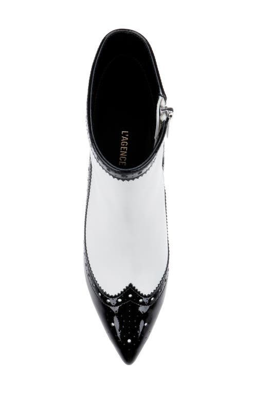 L'agence Ember Wingtip Pointed Toe Bootie In Black