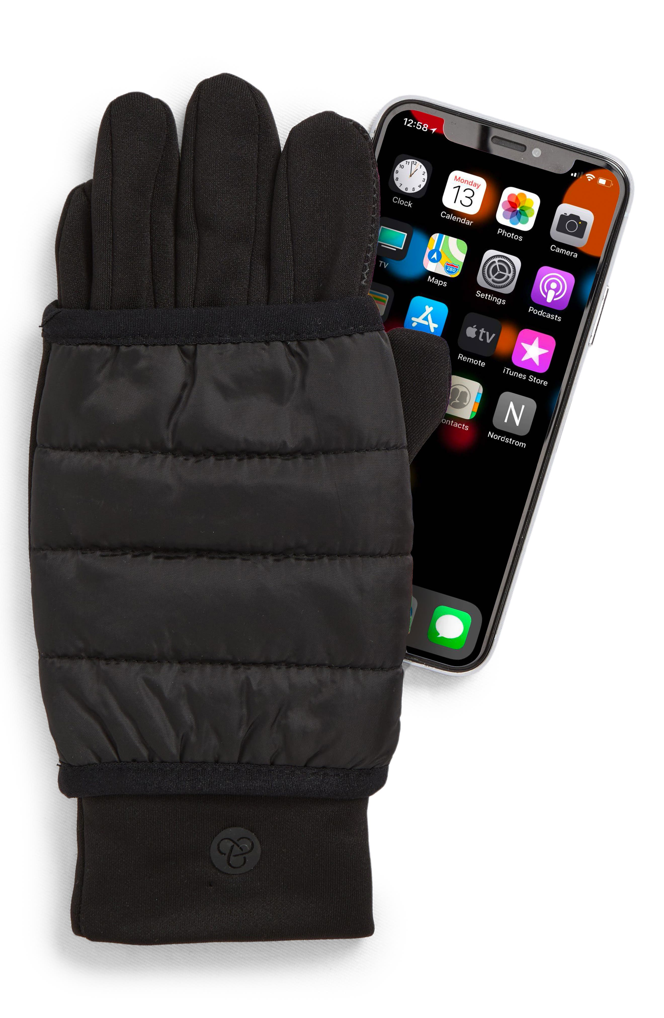 Zella Quilted Hybrid Gloves (Women) | Nordstrom