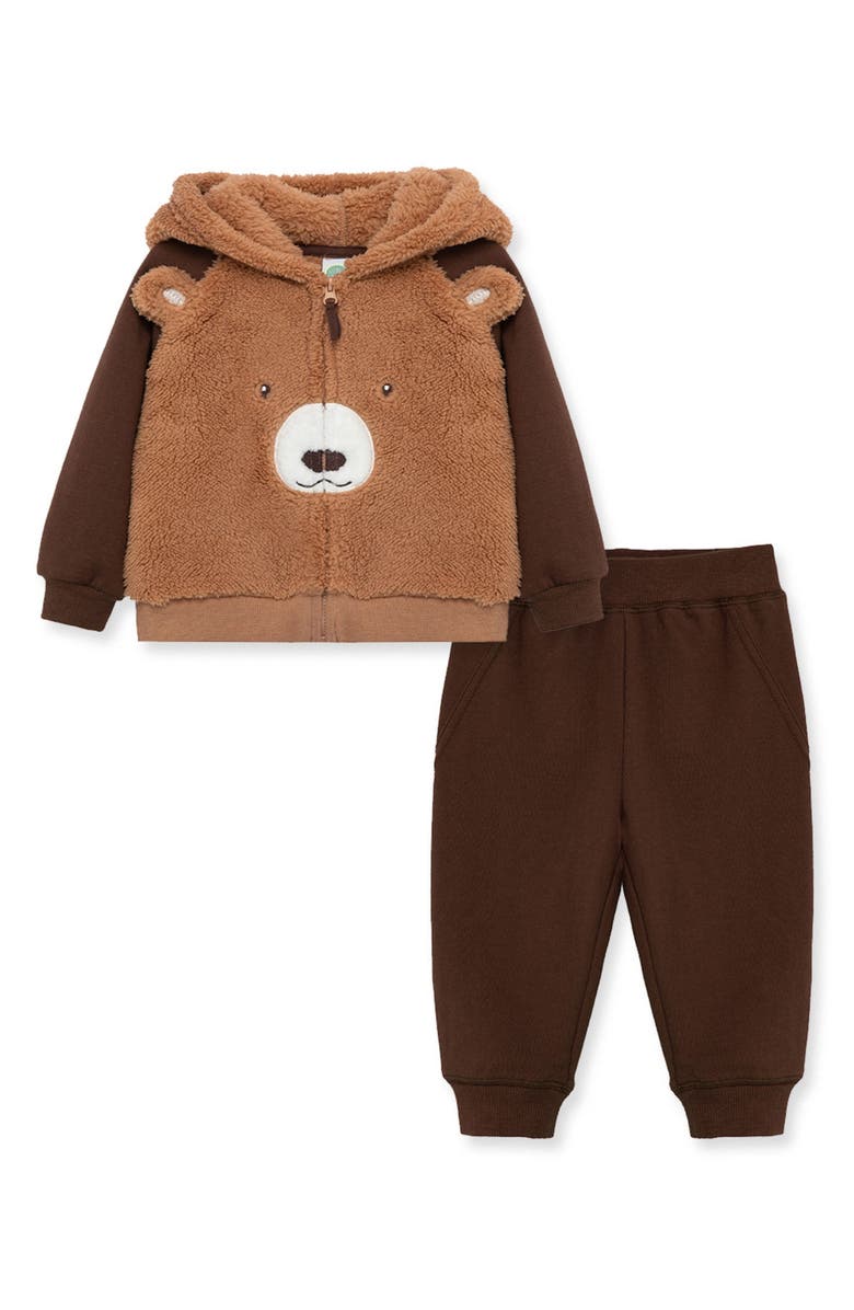 Little Me Bear Fleece Hoodie & Joggers Set, Main, color, 