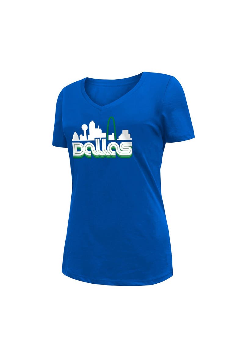 Women's New Era Blue Dallas Mavericks 2022/23 City Edition V-Neck T-Shirt, Alternate, color, Blue
