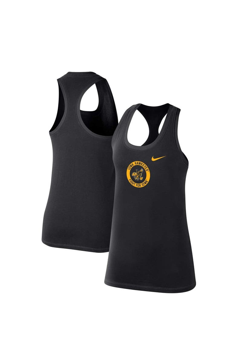 Nike Women's Nike Black Iowa Hawkeyes Modern Circle Racerback Tank Top, Alternate, color, 