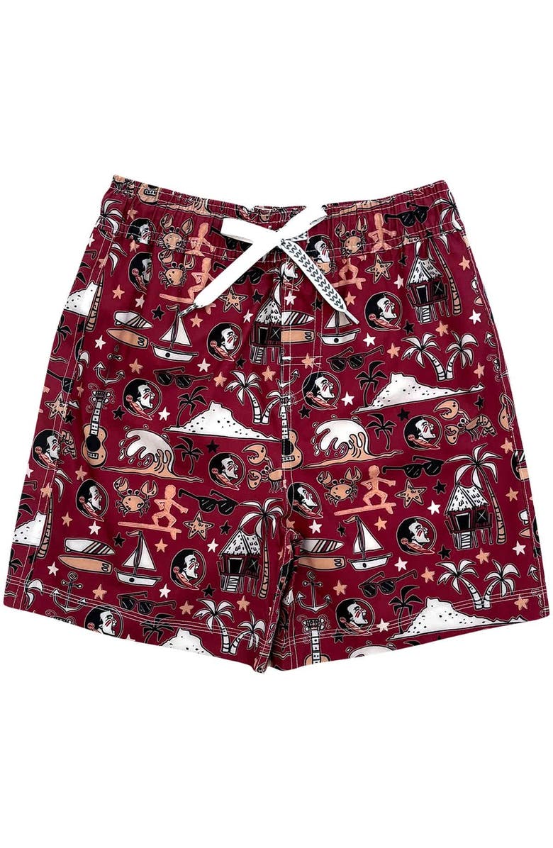 Wes & Willy Youth Wes & Willy Garnet Florida State Seminoles Luau Swim Trunks, Alternate, color, 