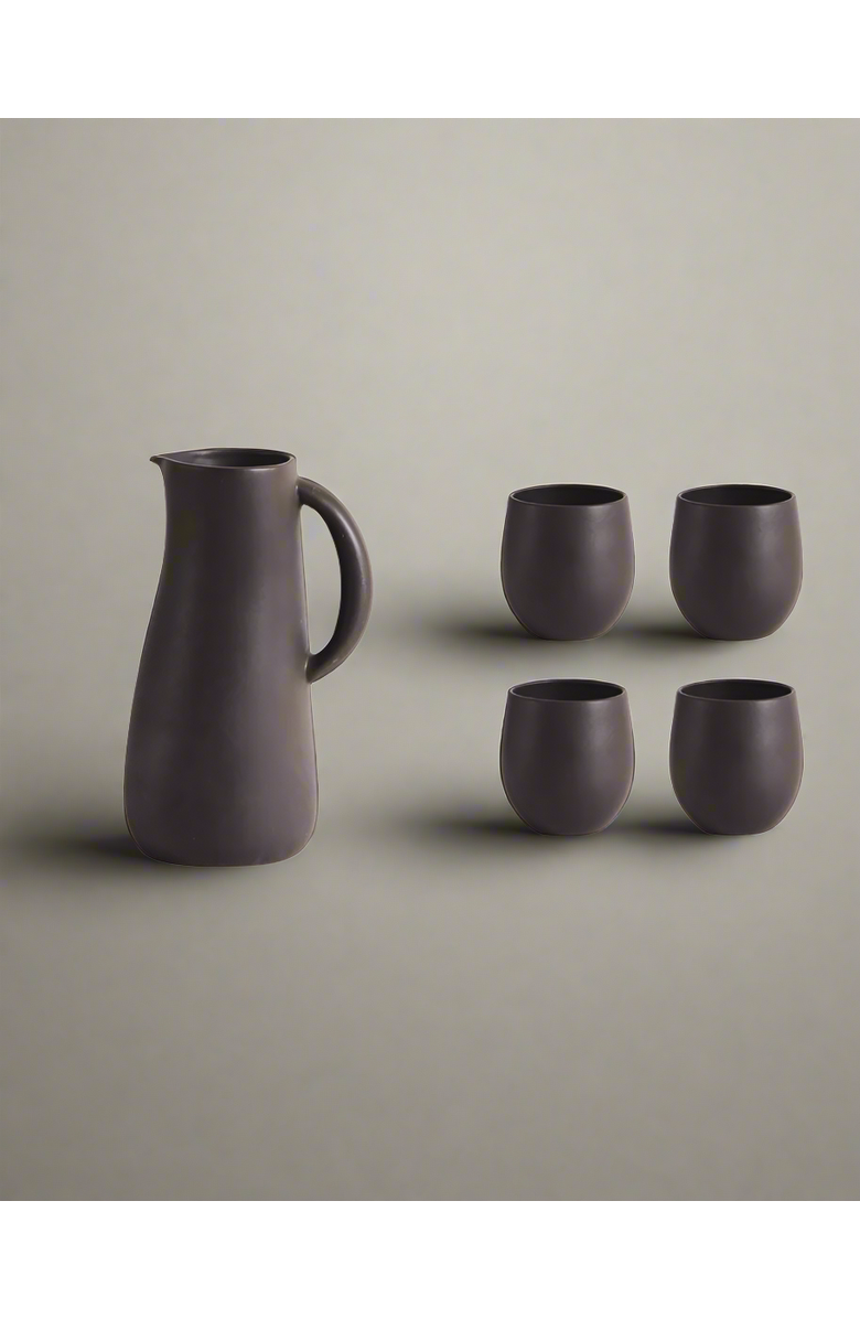 Gharyan Stoneware Serenity Jug & Cup Set, Alternate, color, Black