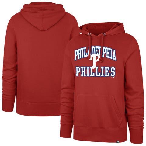 Men's '47  Red Philadelphia Phillies Velocity Headline Pullover Hoodie