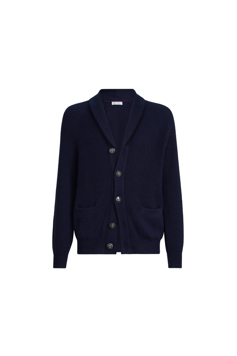 English rib knit cardigan, Alternate, color, Navy Blue