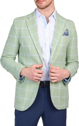 Textured Yarn Dyed Windowpane Sport Coat