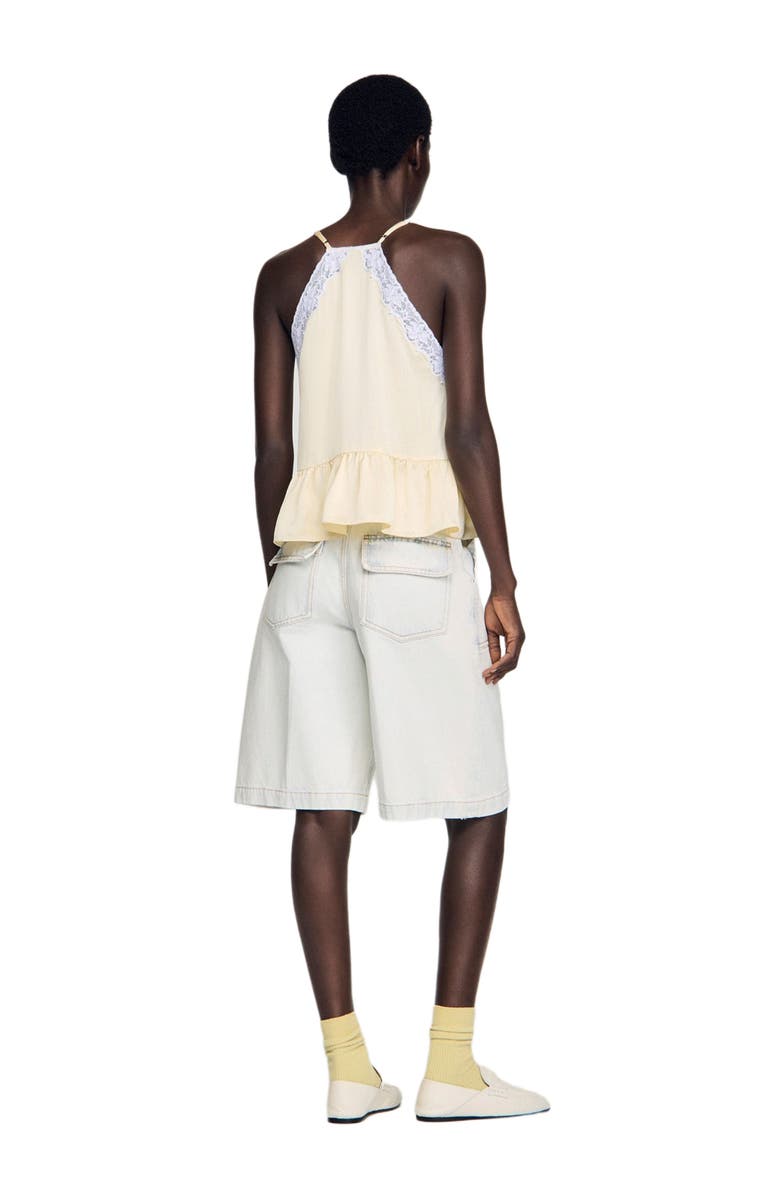 SANDRO Ruffled top, Alternate, color, Light Yellow