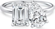 Bliss Diamond 3.50Ct Moi Et Toi Diamond Ring Pear & Emerald Shape 14k Gold Lab Grown