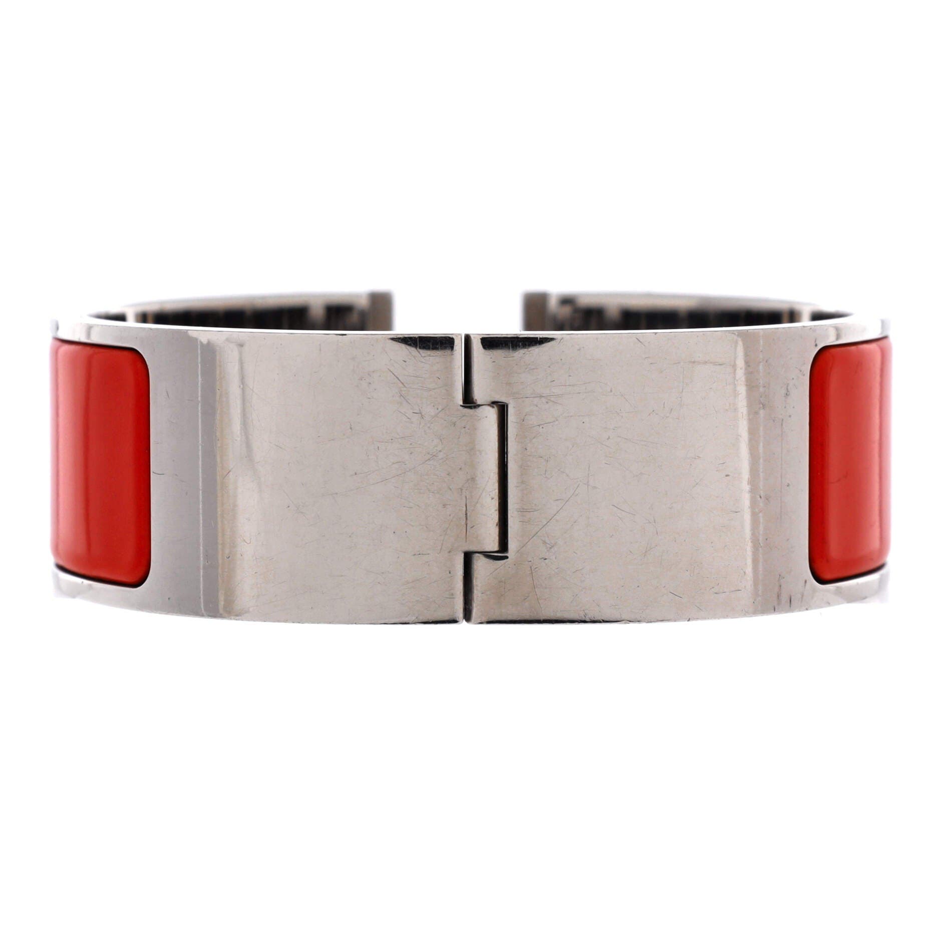 Clic H Bracelet Enamel Wide, Alternate, color, Orange
